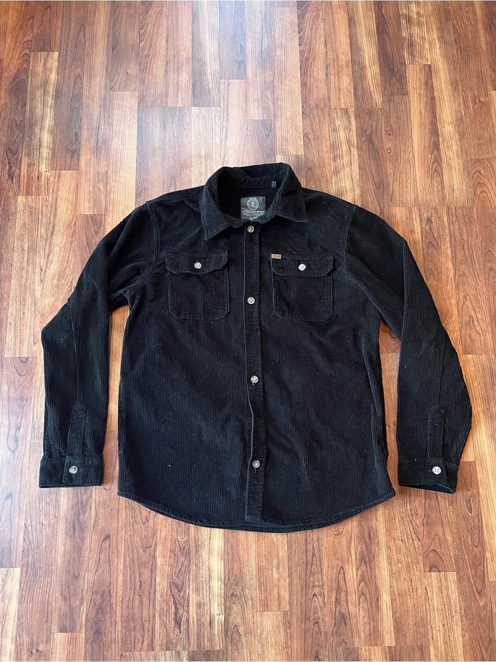 Buffalo David Bitton Men’s XL Black Corduroy Shirt Jacket 100% Cotton Shacket